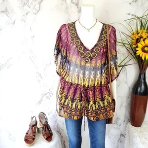 Anthropologie Harper gorgeous embellished boho top